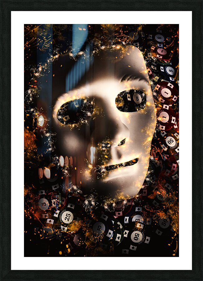 Poker Face Picture Frame print