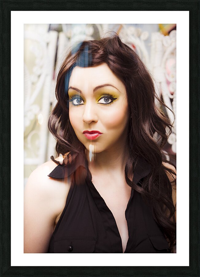 Surprised Sixties Fashion Woman Picture Frame print