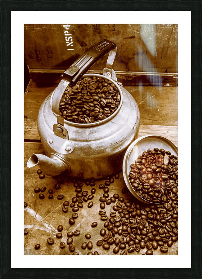 Vintage cafe scene Picture Frame print