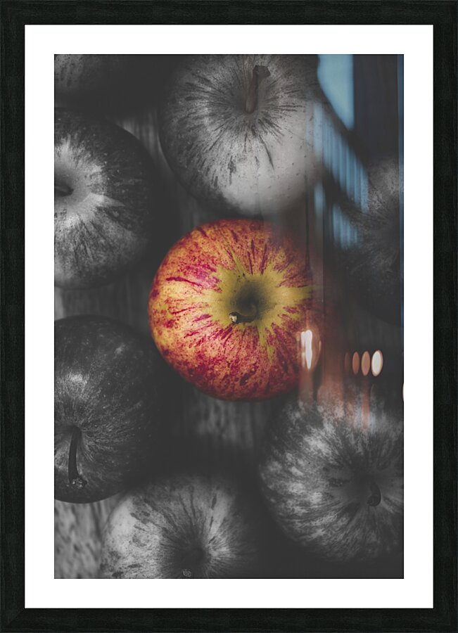 Selective colour still life fruits Picture Frame print