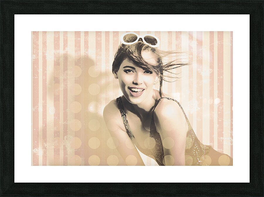 Hot summer day pin up model Picture Frame print