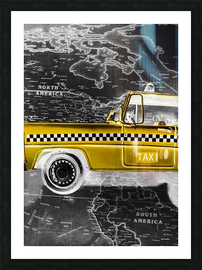 Taxi map Picture Frame print