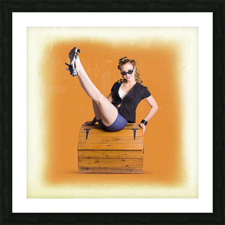 Fifties Sixties Style Fashion Model In Retro Shoes Picture Frame print