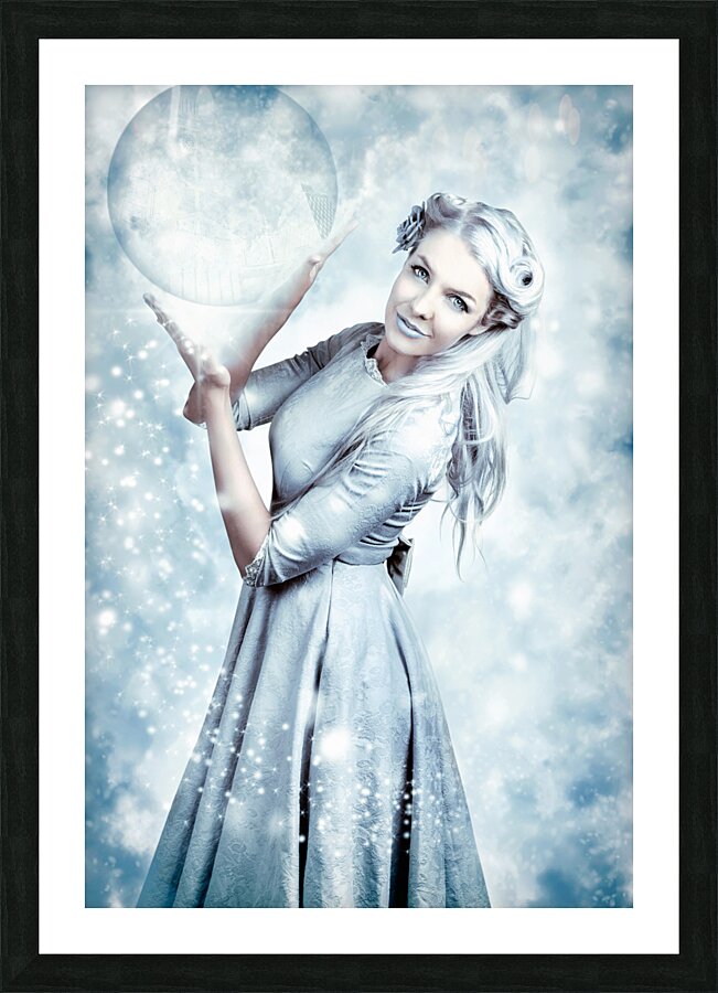 Magic Winter Woman In Luxury Fashion And Makeup Picture Frame print