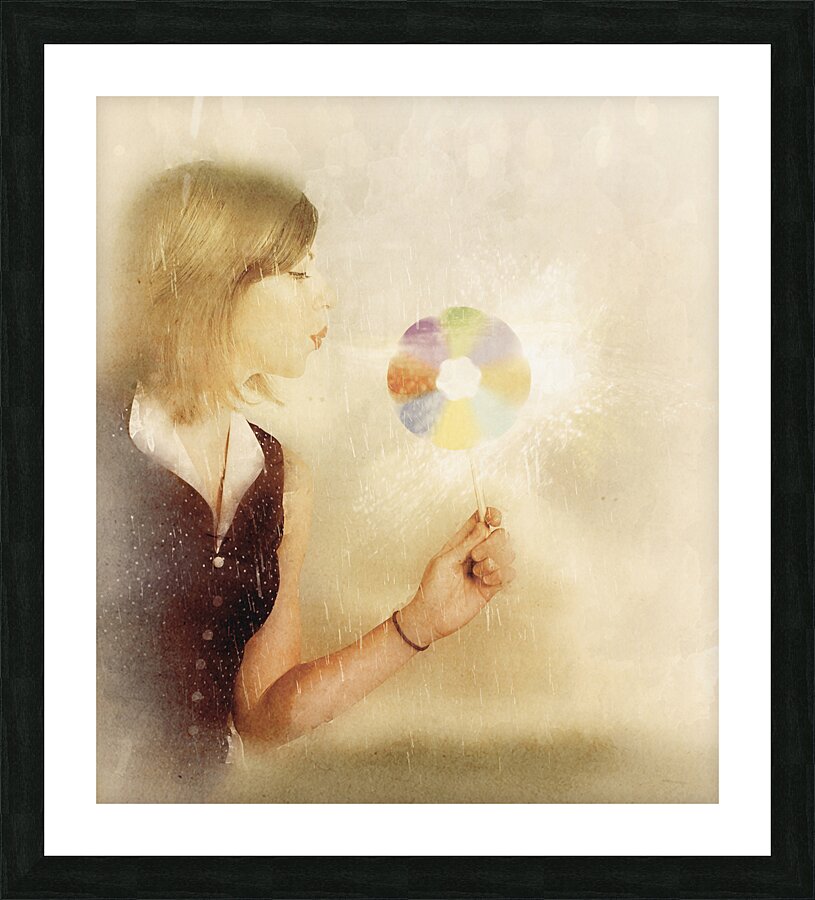 Spiritual woman channelling her soul energy Picture Frame print