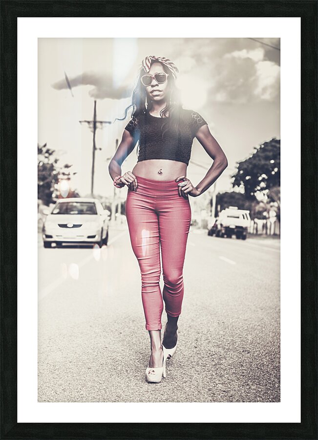 High street fashion model in luxury apparel  Picture Frame print