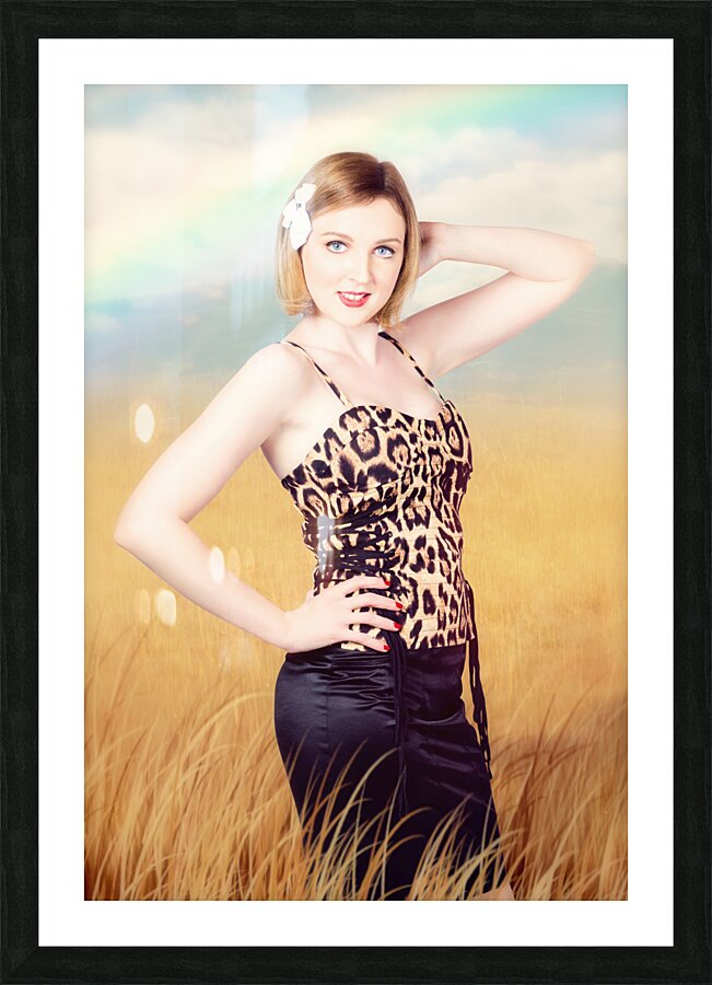 Female explorer on South African wilderness tour Picture Frame print