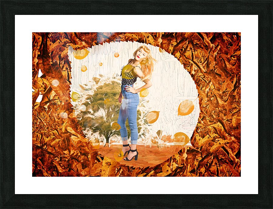 Autumn postcard pinup Picture Frame print