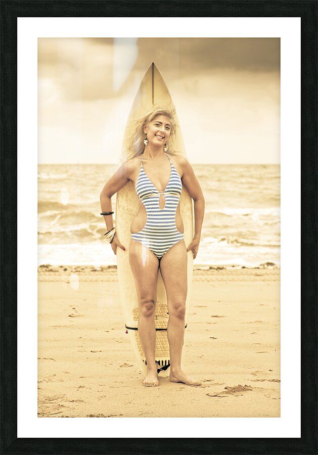 Grunge Surfer Picture Frame print