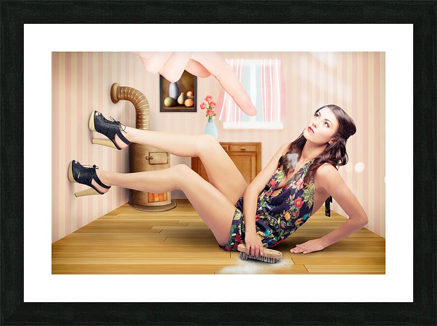 Retro pinup girl. Fashion choice for vintage women Picture Frame print