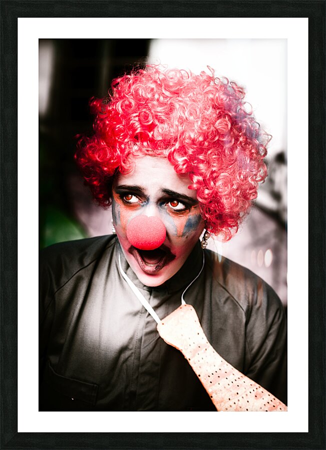 Ms Frightened The Scared Clown Picture Frame print