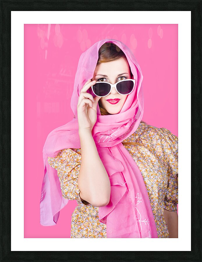 Classic retro woman wearing pinup fashion Picture Frame print