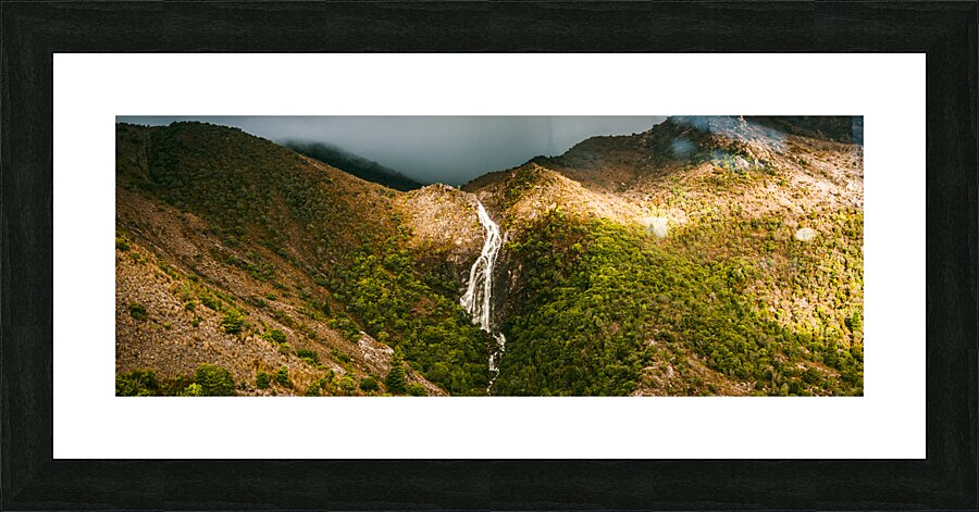 Horsetail falls in Queenstown Tasmania Picture Frame print