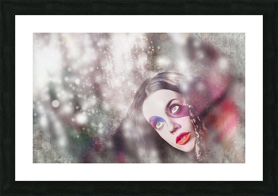 Fine art woman in light of spiritual awakening Picture Frame print