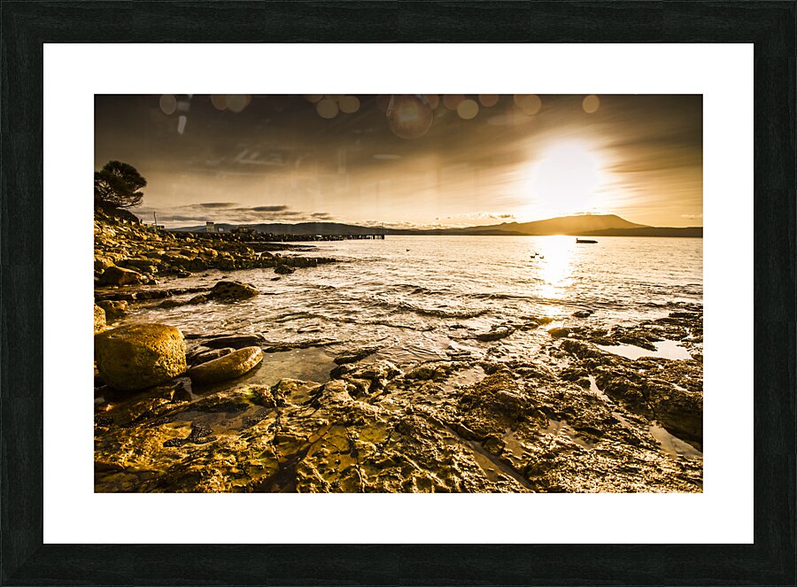 Atmospheric dusk seascape Picture Frame print