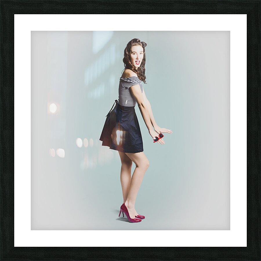 Vintage toned pinup portrait Picture Frame print