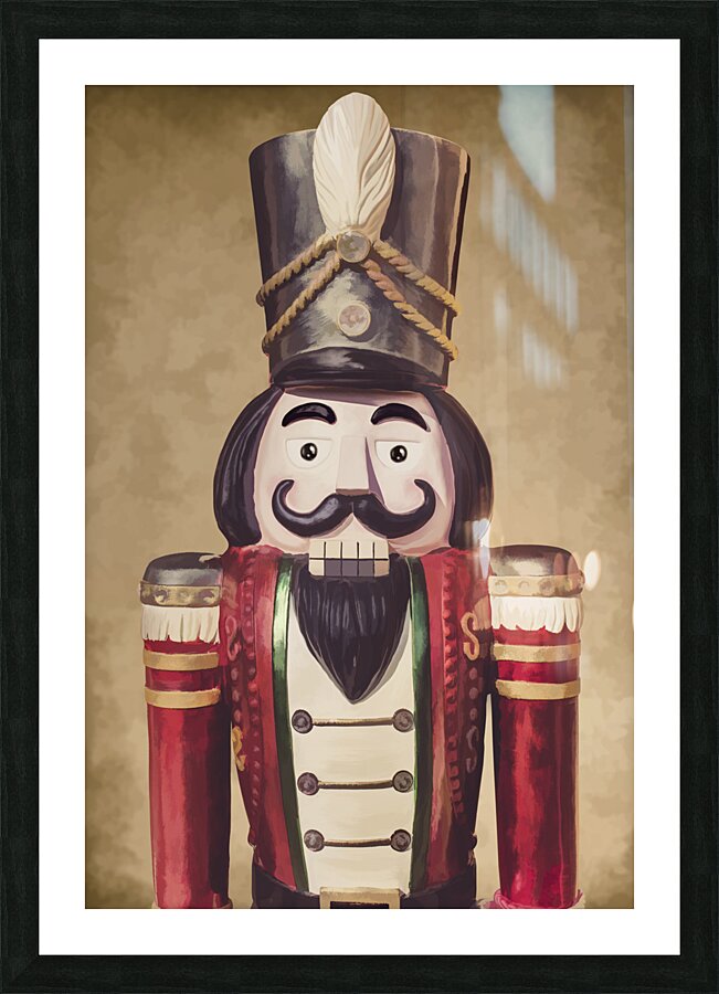 Vintage wooden toy soldier Picture Frame print