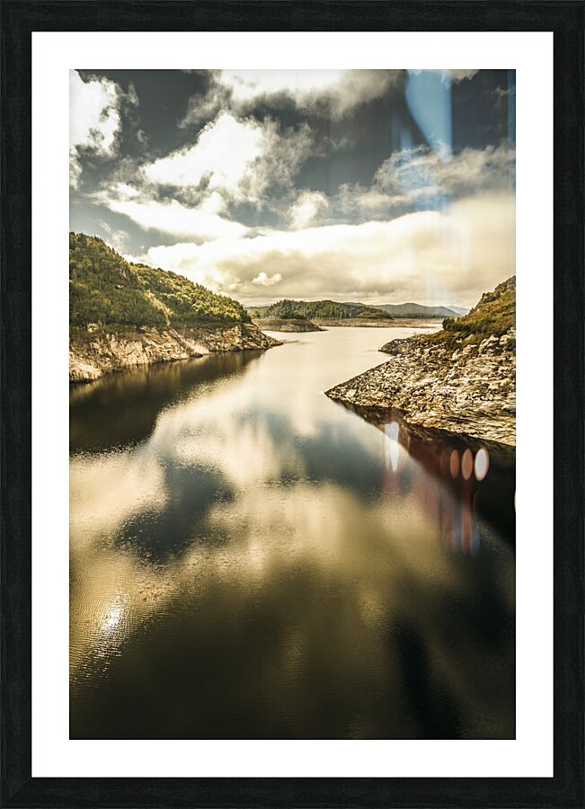 Cloudy blue lakes Picture Frame print