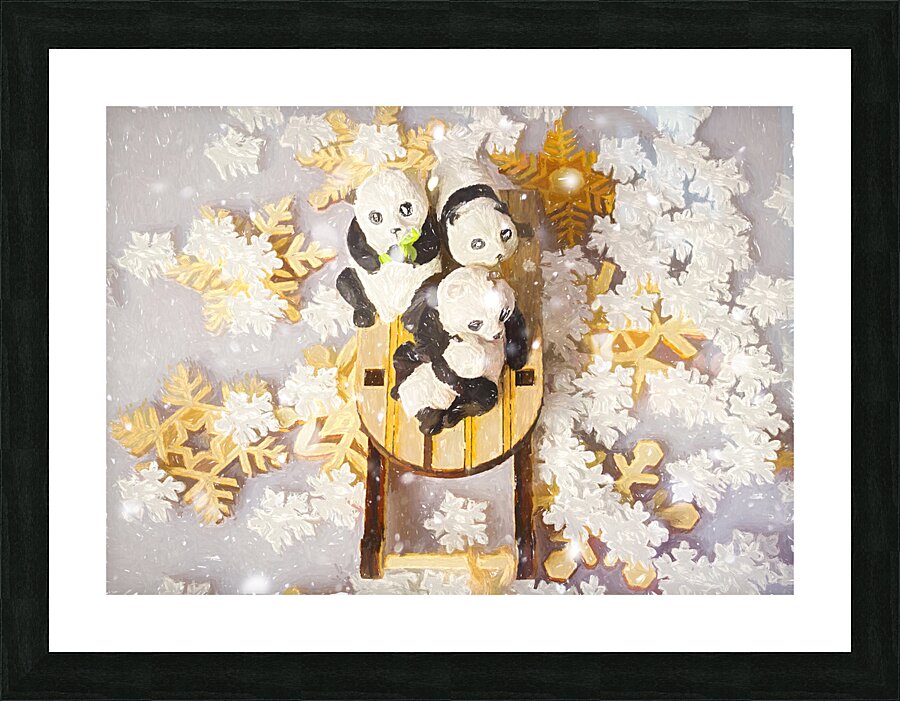 Painterly pandas Picture Frame print