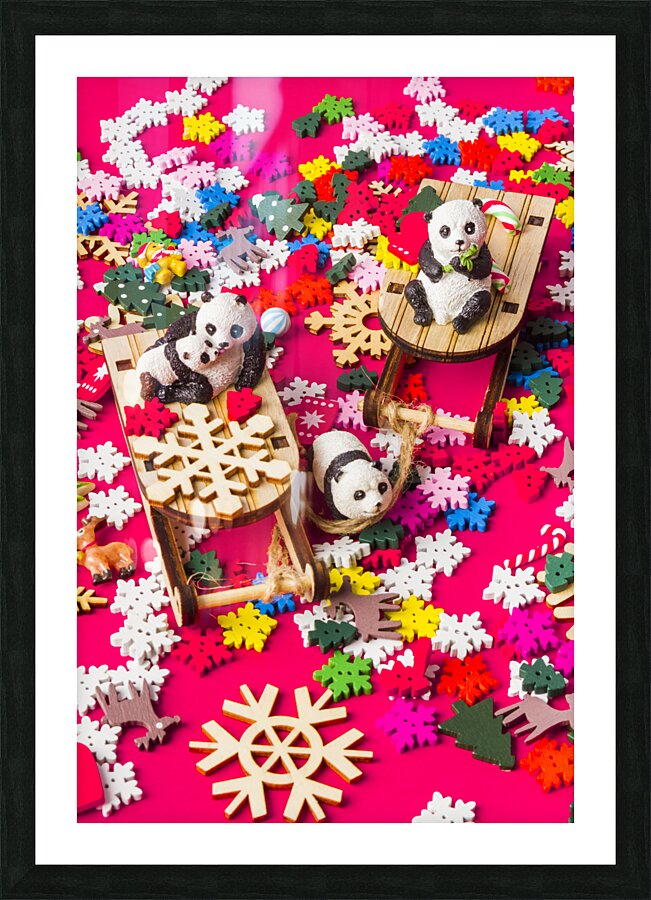 Christmas Pandas Picture Frame print