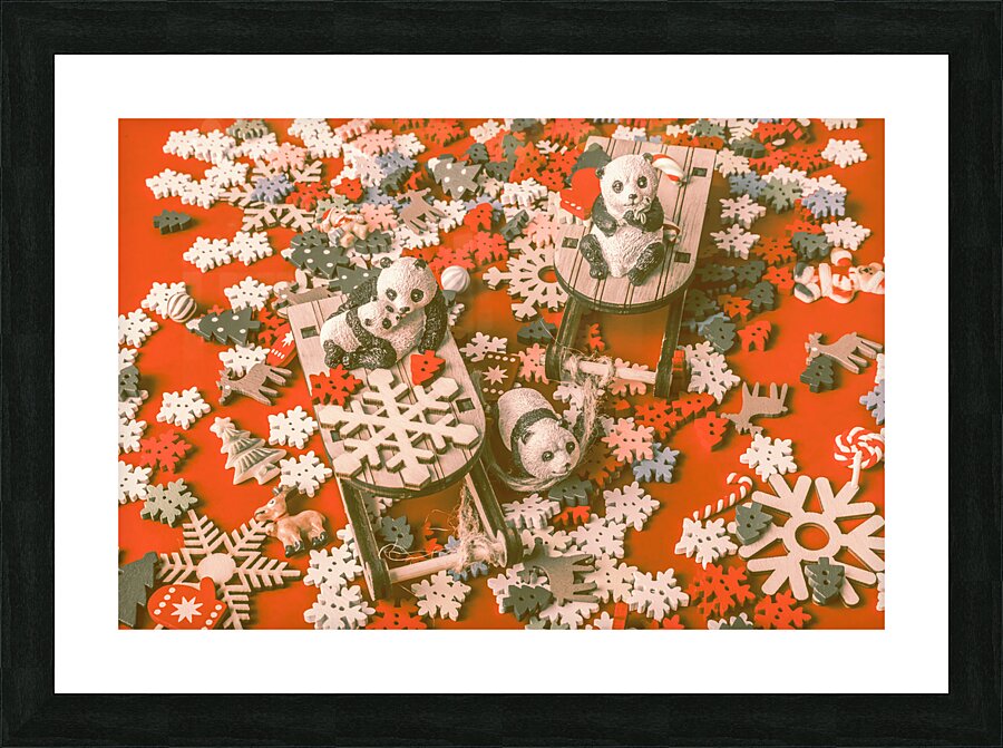 Panda Christmas Picture Frame print