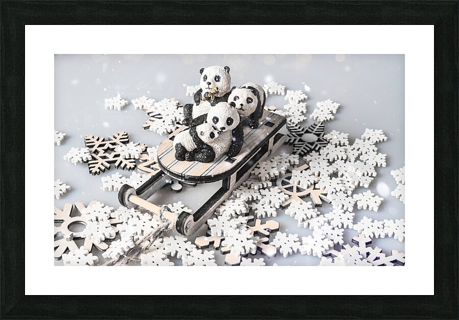 White winter adventure Picture Frame print