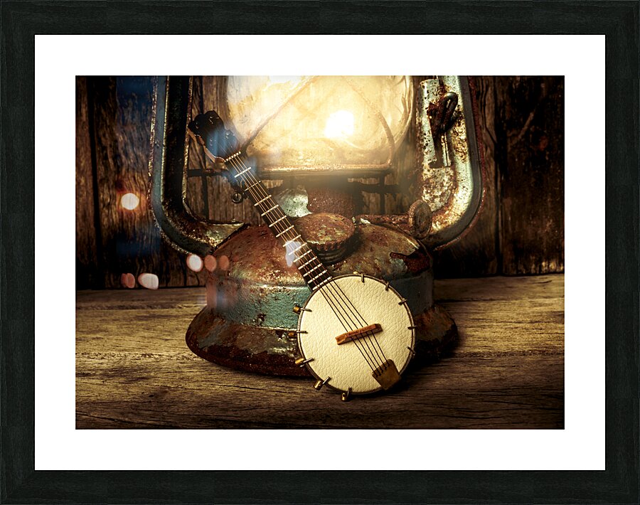 Country banjo Picture Frame print