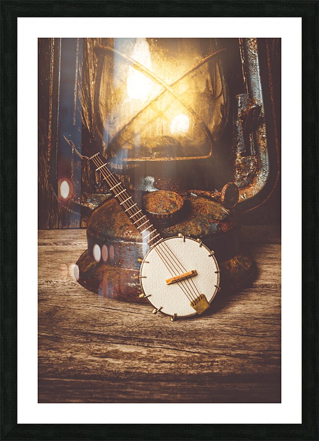Oil and strings Picture Frame print
