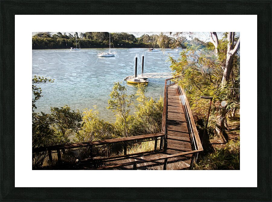 Tranquil River Boardwalk Picture Frame print
