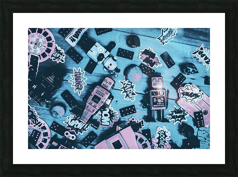 Robot Comic Strip Picture Frame print