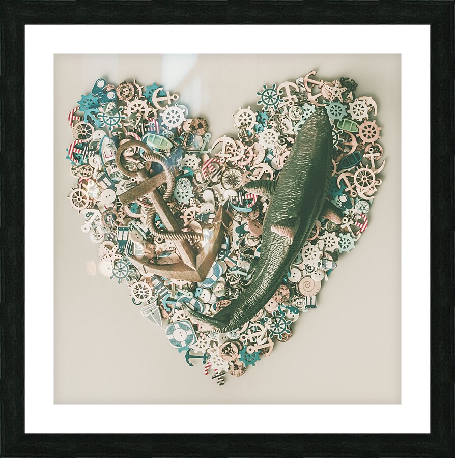 Hearts and anchors Picture Frame print