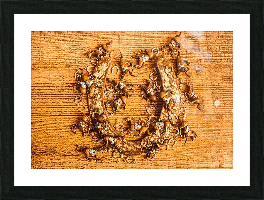 Around horseshoe track Picture Frame print