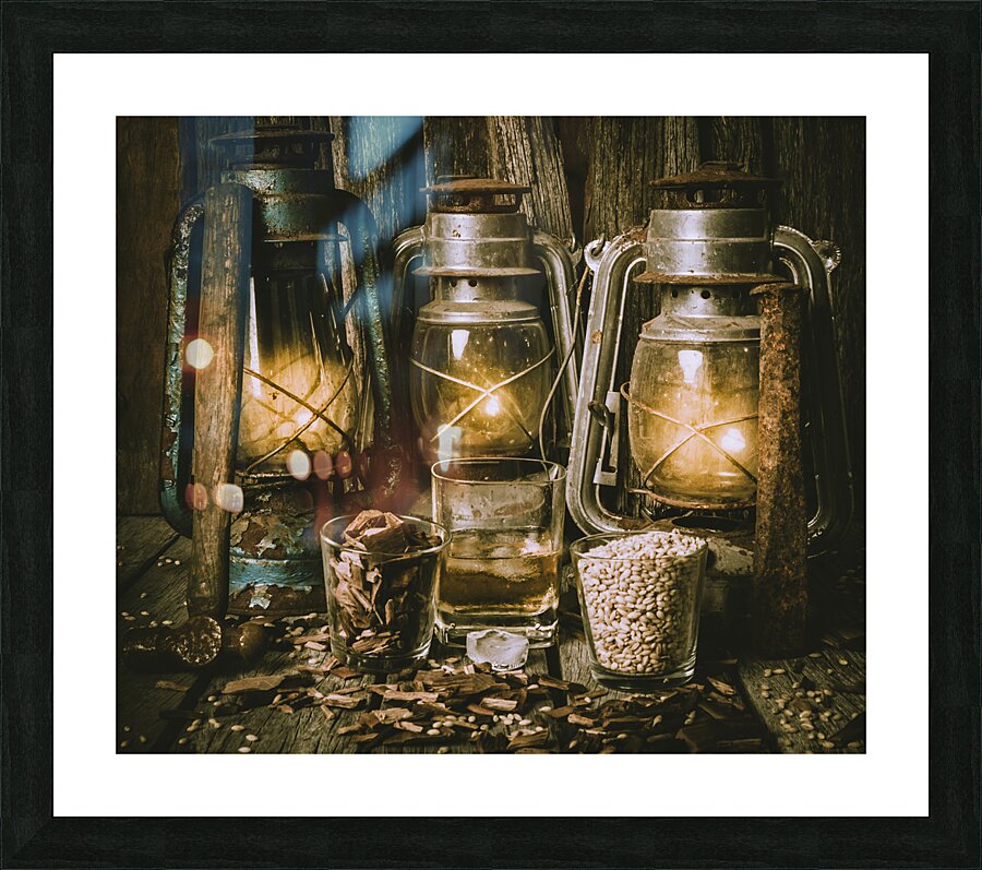 Wood and grain Picture Frame print