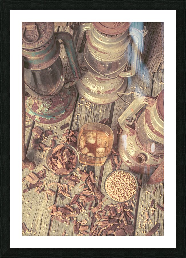 Whiskey chips Picture Frame print