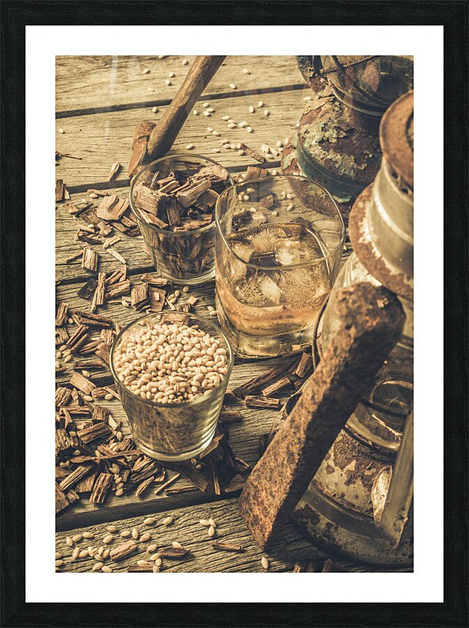 American oak Picture Frame print