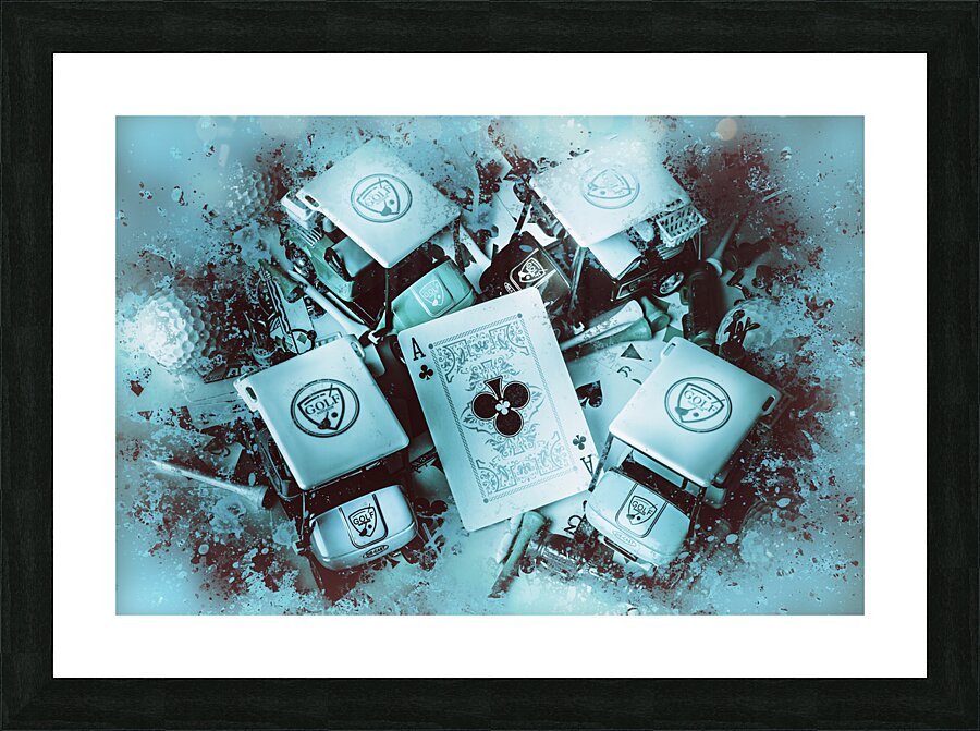 Golfing in the rain Picture Frame print