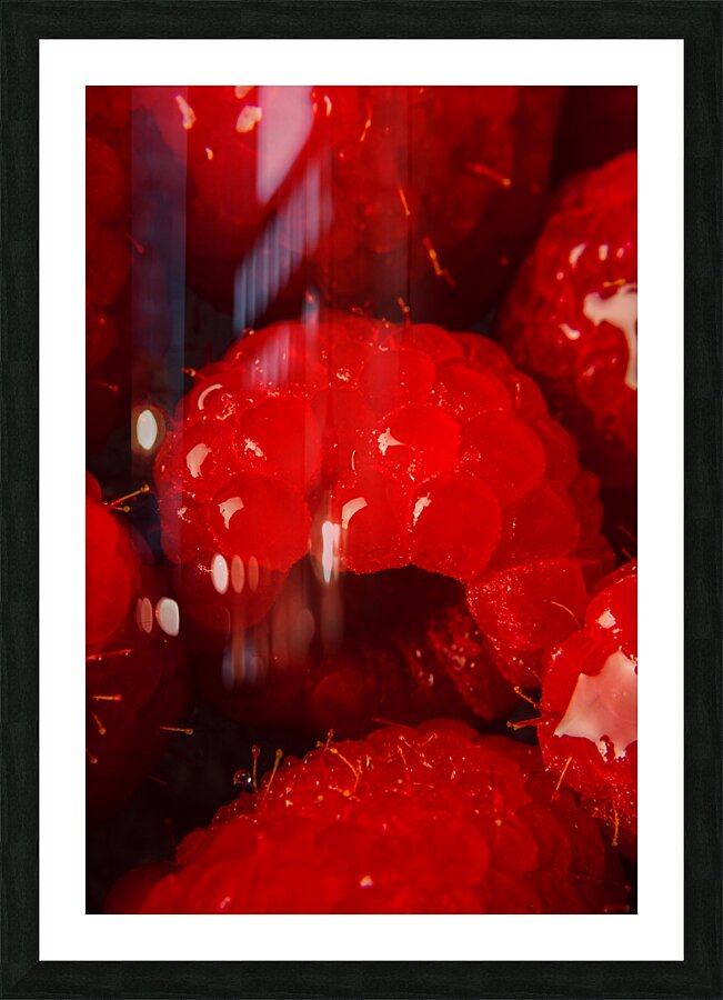Raspberry macro Picture Frame print