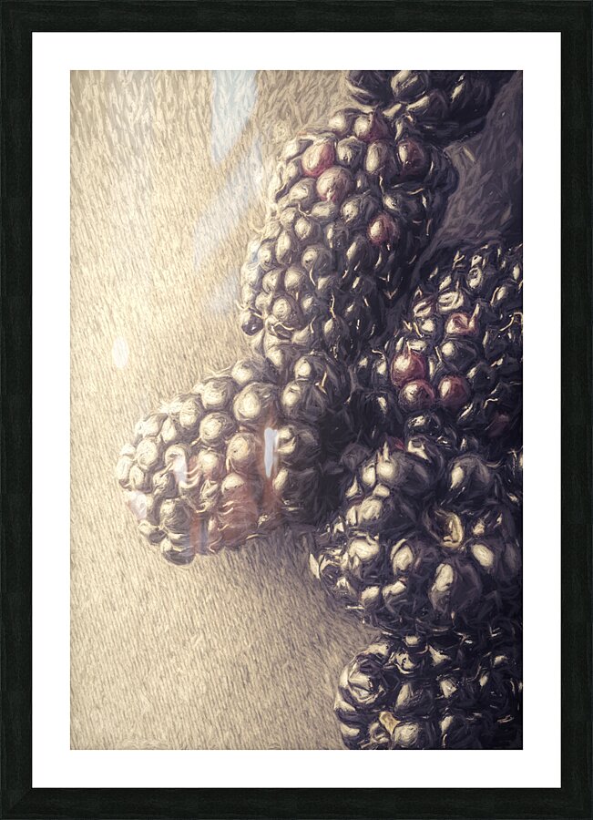 Sunlit berries Picture Frame print
