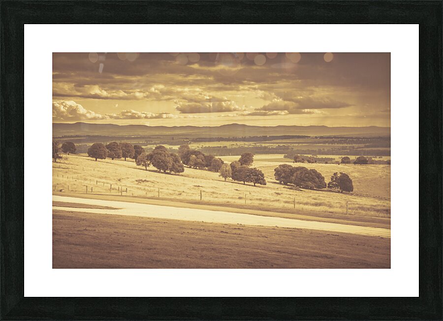 Stunning sunset over the vast outback of Kingaroy Picture Frame print