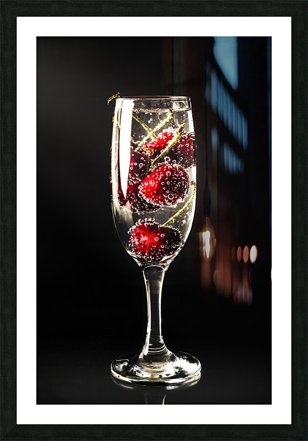 Cherry champagne Picture Frame print