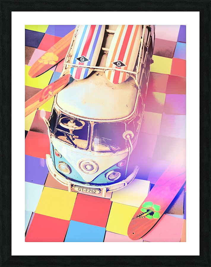 Boarding Bus Picture Frame print