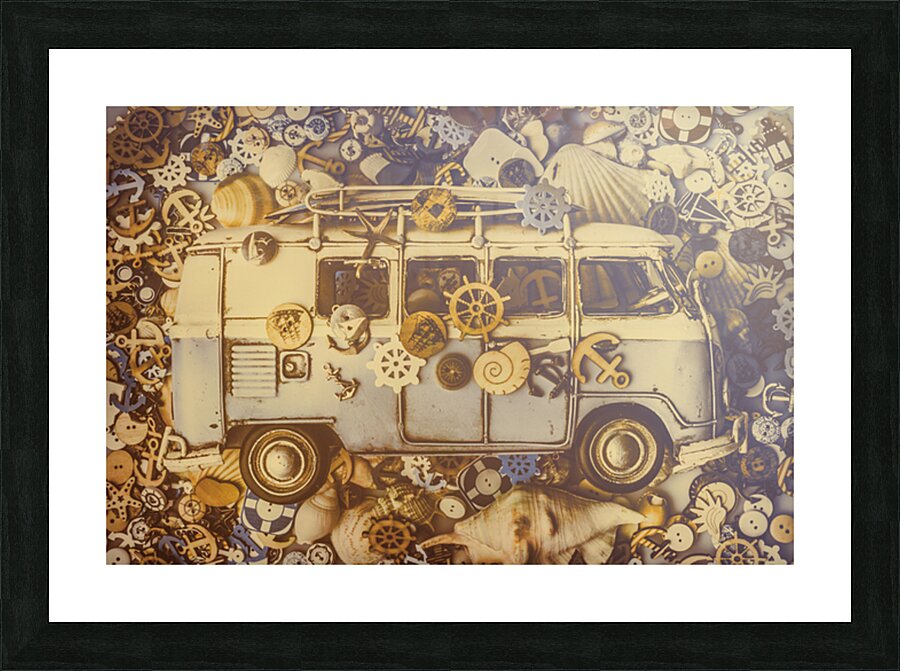 Coastal Charm Camper Picture Frame print