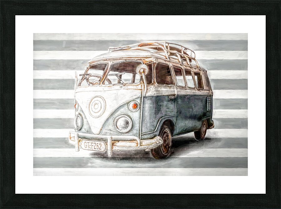 Blue Surf Camper Picture Frame print
