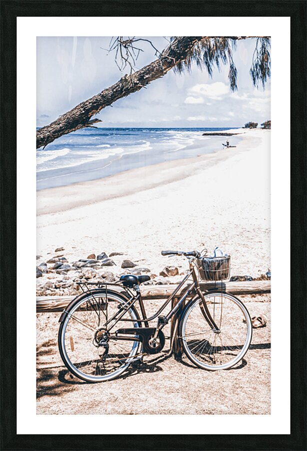 Beach Bicycle Picture Frame print