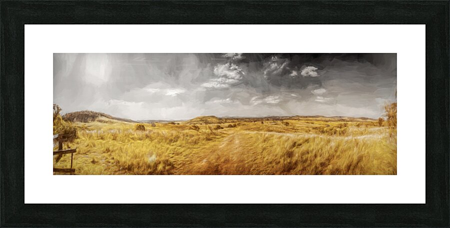 Golden Grasslands Picture Frame print