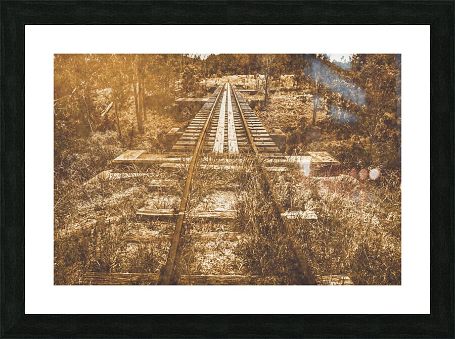 Ideraway Rail Crossing Picture Frame print