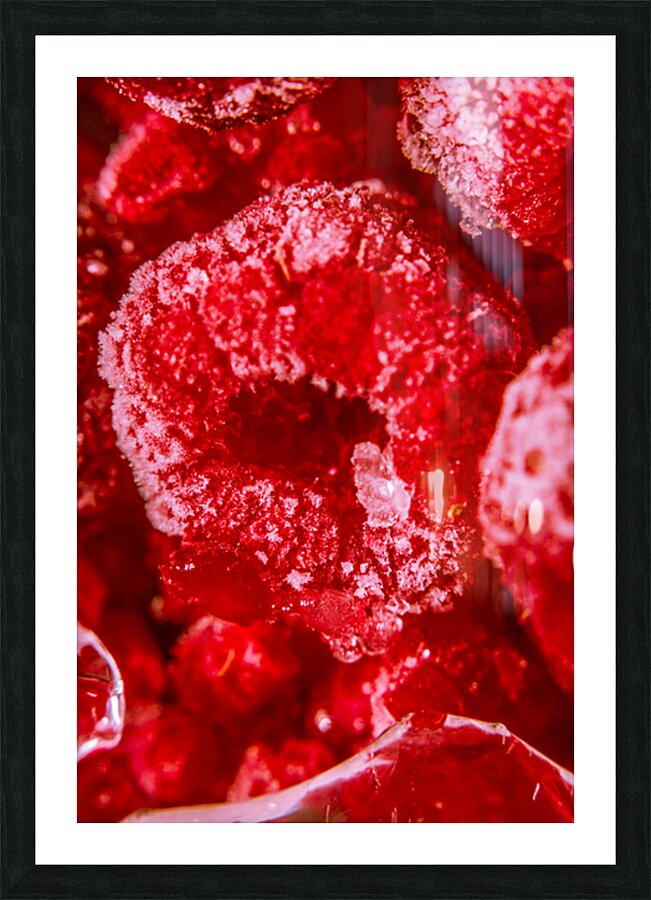 Raspberry Macro Photography Picture Frame print