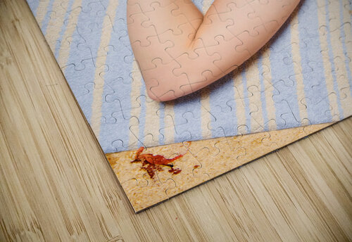 Hot retro pinup girl lying on beach in Australia Jorgo puzzle