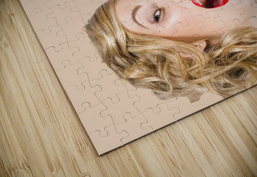 Beautiful Blonde Make-up Artist Woman Pouring Liquid Lipstick Jorgo puzzle