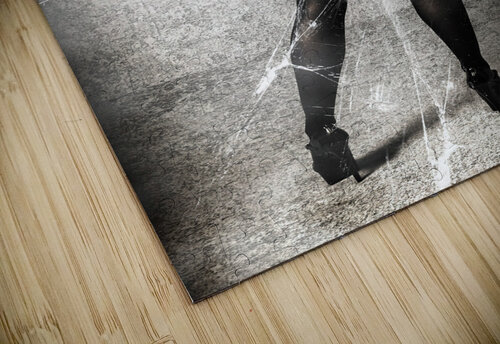 Sexy brunette woman holding gun with deadly style Jorgo puzzle